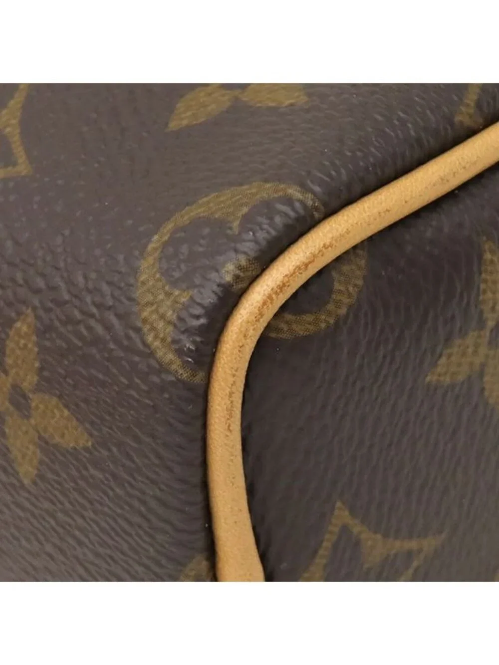 Louis Vuitton 2-Way Bag Nano Speedy Monogram Canvas Gold Shoulder Handbag Brown
